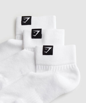 WOVEN TAB QUARTER SOCKS 3PK