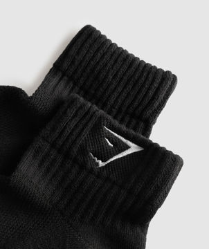 SHARKHEAD EMBROIDERED QUARTER SOCKS 2PK