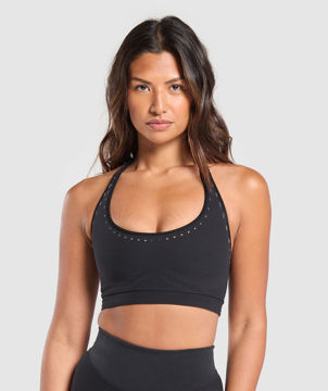 WARP KNIT SEAMLESS HALTER NECK BRALETTE
