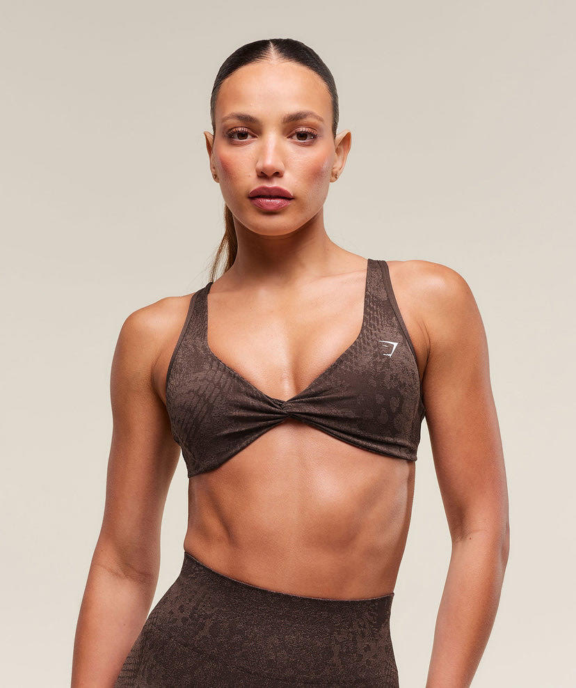 ADAPT X WHITNEY ANIMAL SEAMLESS TWIST FRONT BRA
