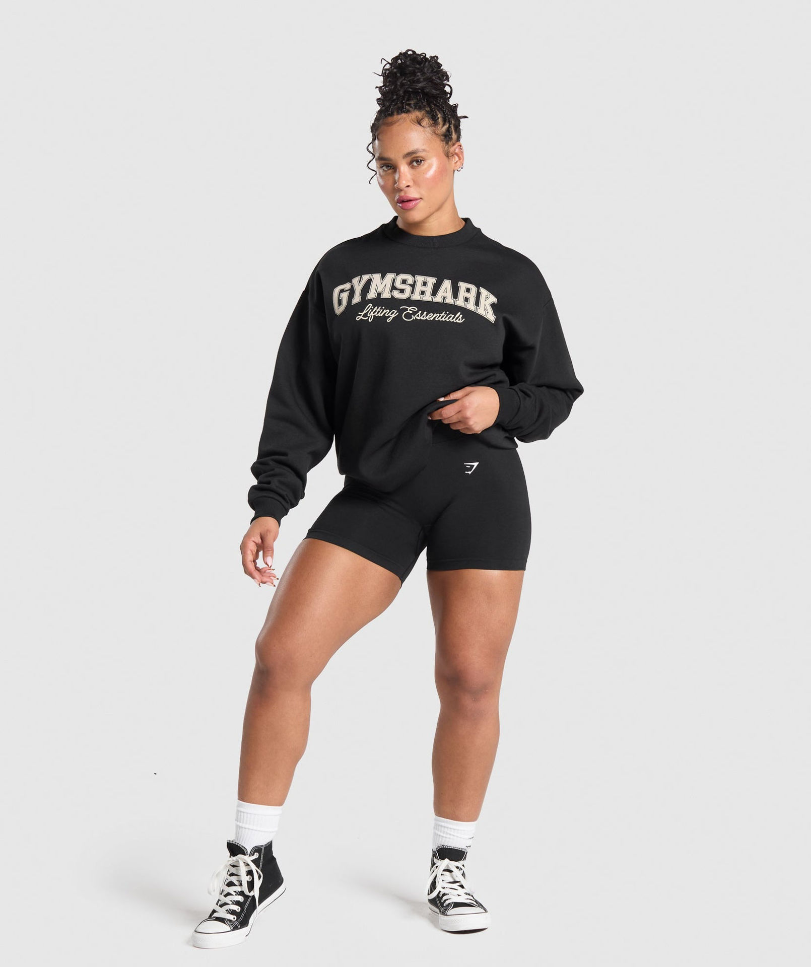 LIFTING ESSENTIALS GRAPHIC BRUSHED OVERSIZED SWEATSHIRT