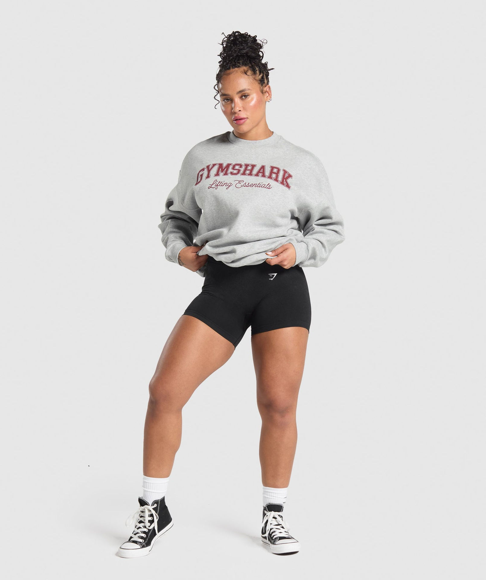 LIFTING ESSENTIALS GRAPHIC BRUSHED OVERSIZED SWEATSHIRT