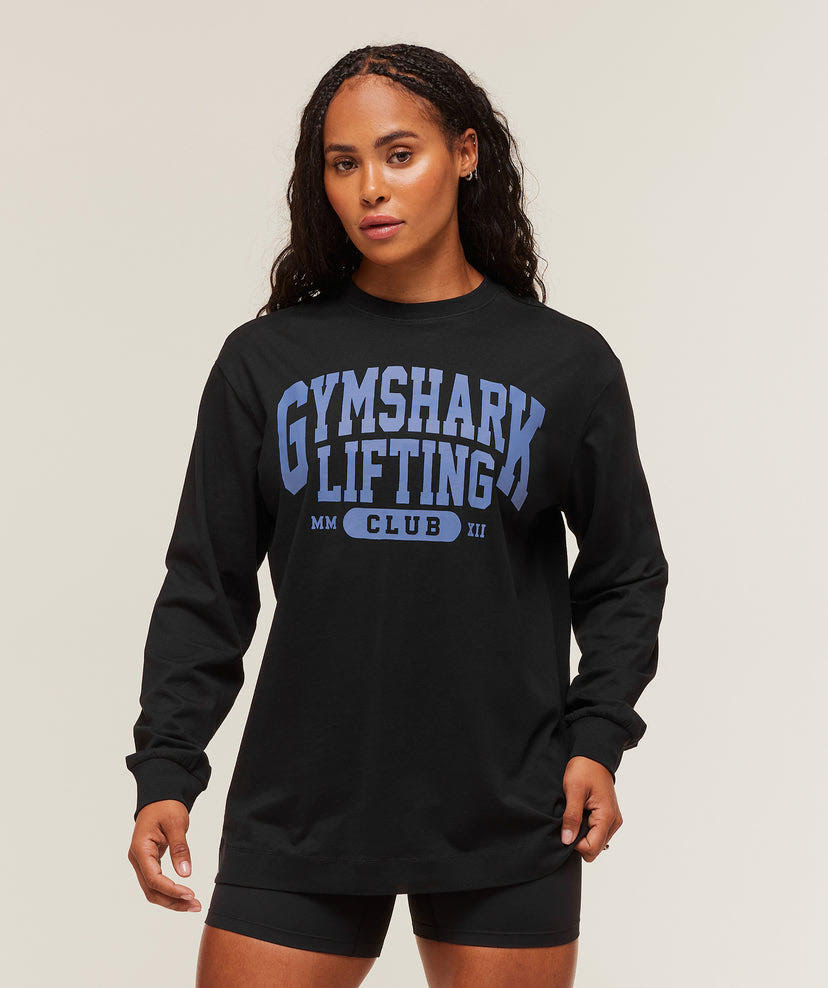 Lifting Club Graphic Oversized Long Sleeve T-Shirt