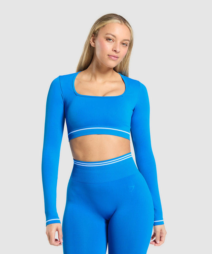 Contrast Seamless Crop Top