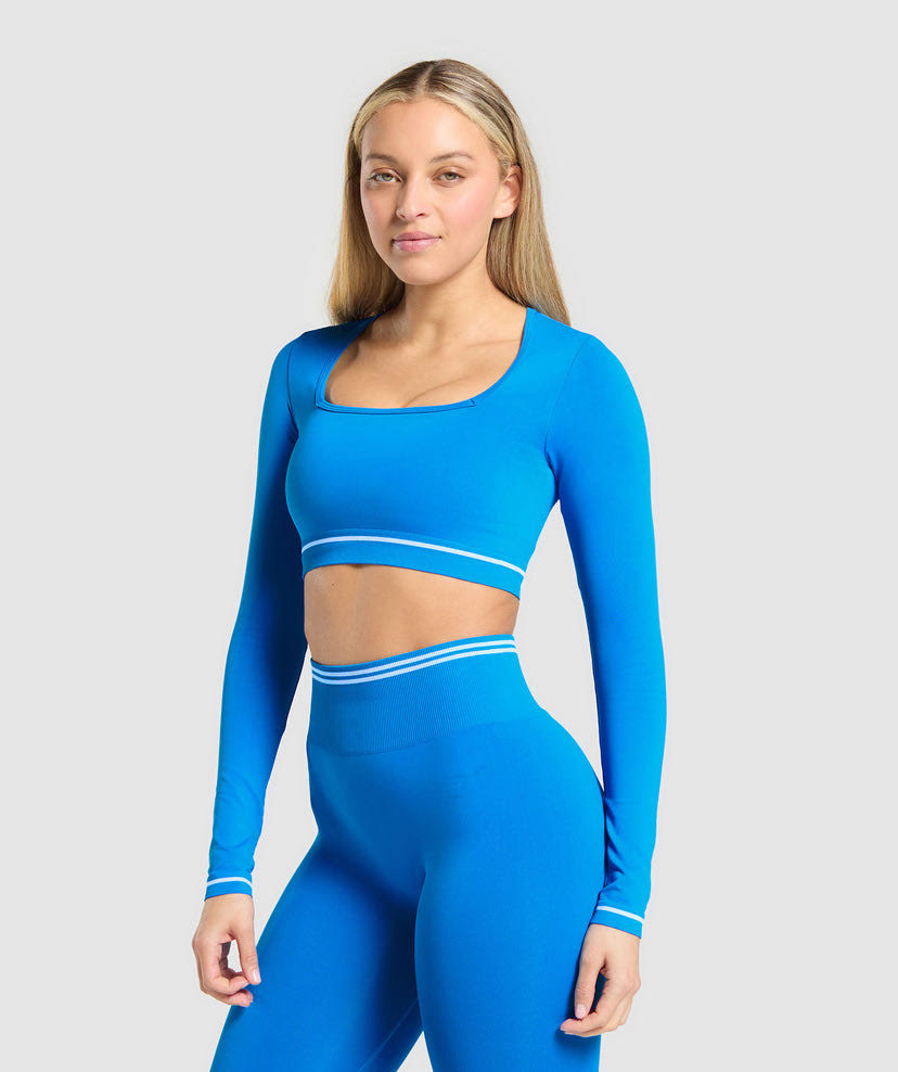 Contrast Seamless Crop Top