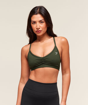 RUCHED STRAPPY SPORTS BRA