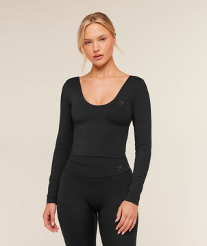 CROSSOVER BACK LONG SLEEVE TOP