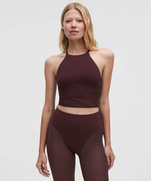 Nulu High-Neck Mesh-Hem Tank Top Light Support, B/C Cup