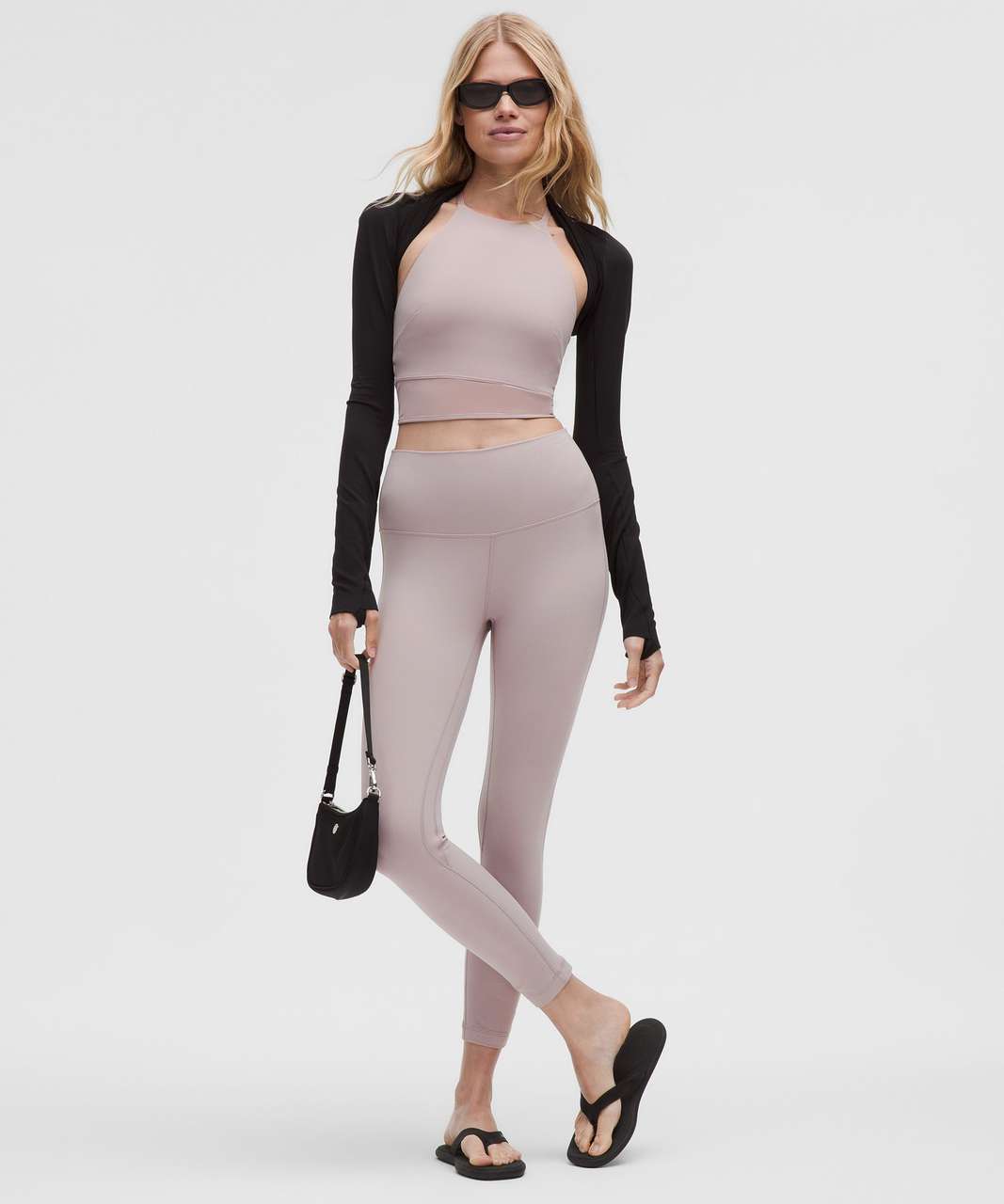 Nulu High-Neck Mesh-Hem Tank Top Light Support, B/C Cup