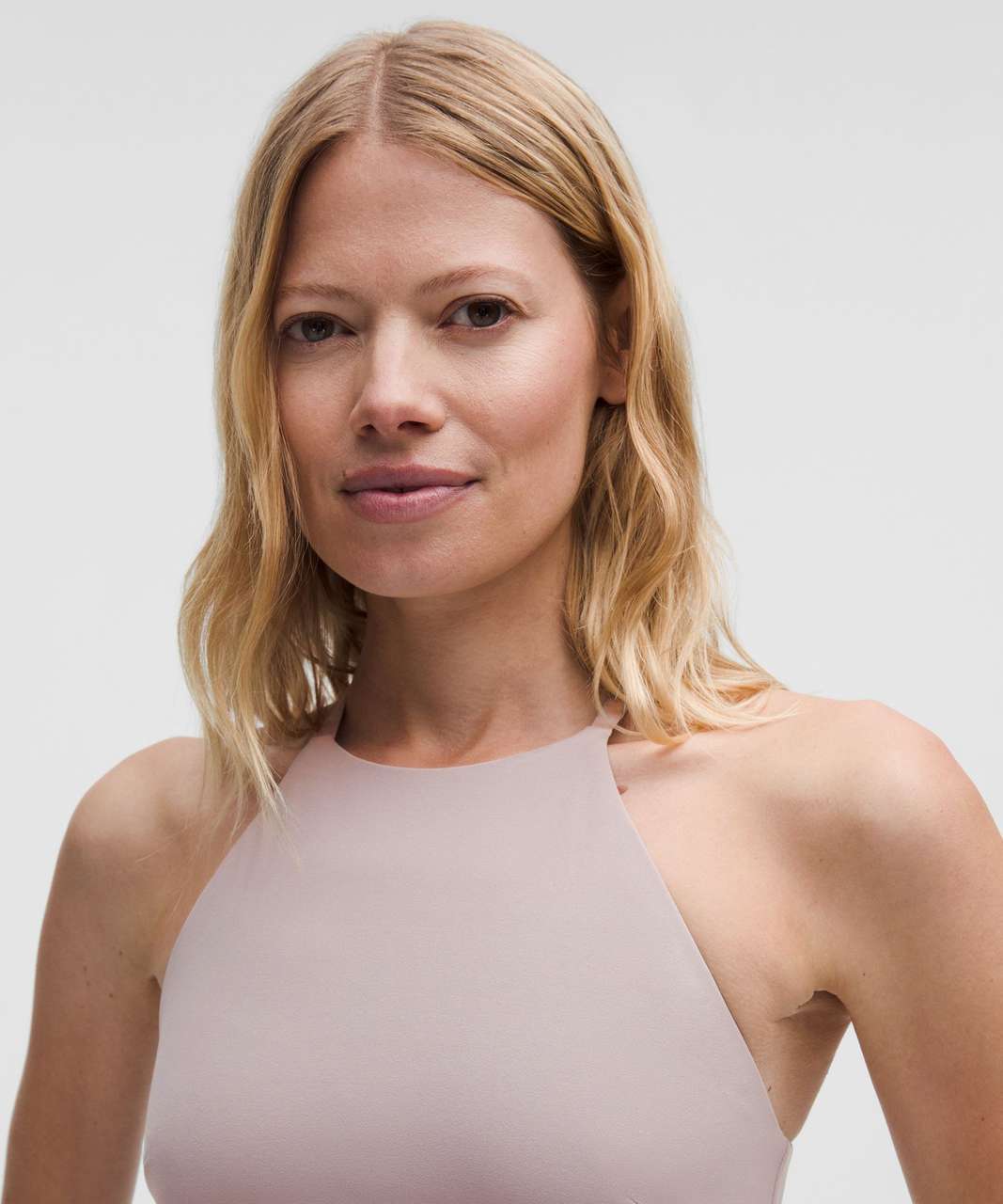 Nulu High-Neck Mesh-Hem Tank Top Light Support, B/C Cup
