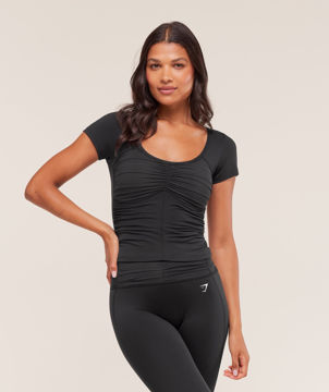 RUCHE SHORT SLEEVE TOP