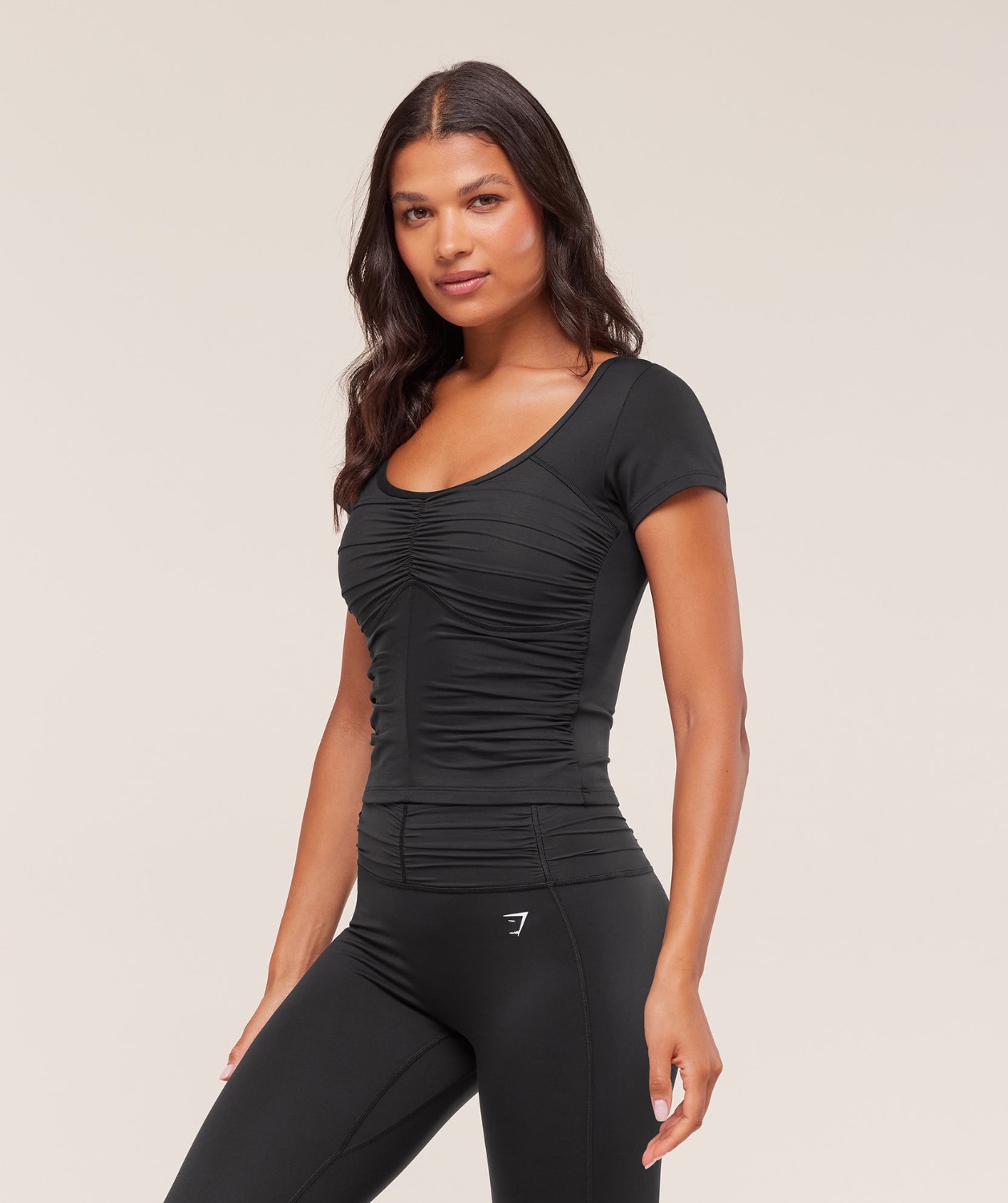 RUCHE SHORT SLEEVE TOP