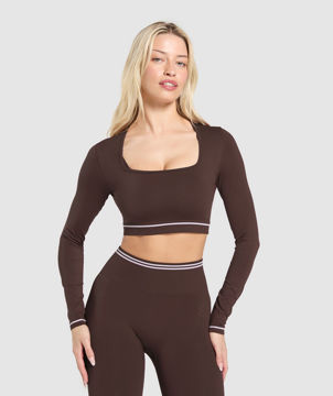 CONTRAST SEAMLESS CROP TOP