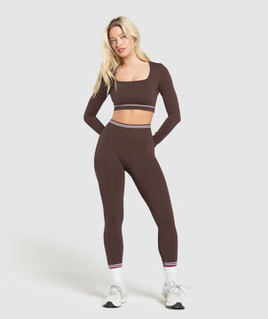 CONTRAST SEAMLESS CROP TOP