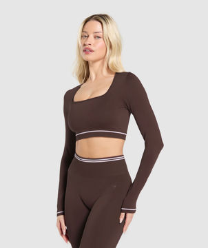 CONTRAST SEAMLESS CROP TOP